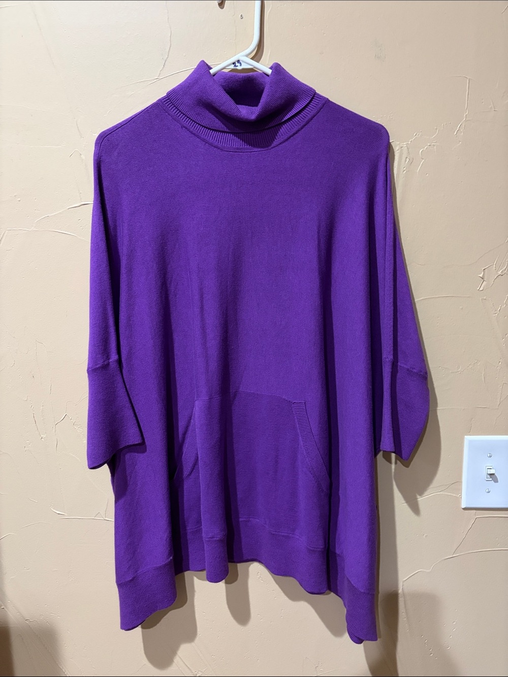 MICHAEL Michael Kors Vibrant Purple Turtleneck Poncho Sweater